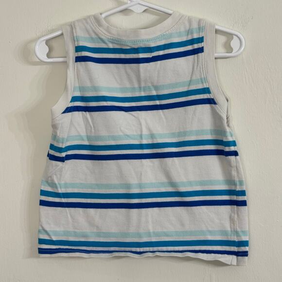 Crazy 8 White & Blue Striped Tank Top Size 2T - Picture 3 of 4